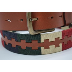 Cinturón Argentino Bordado PIEL VACUNO 106942-AZUL-BEIGE-BURDEOS-VERDE