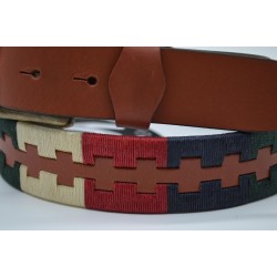 Cinturón Argentino Bordado PIEL VACUNO 106942-AZUL-BEIGE-BURDEOS-VERDE