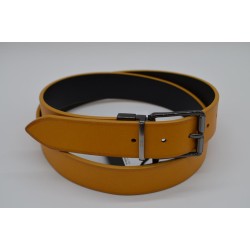 MIGUEL BELLIDO: CINTURÓN REVERSIBLE SPORT EN PIEL VACUNO 735/35 NEGRO-MOSTAZA. NEGRO/MOSTAZA