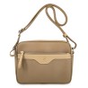 EL POTRO: BOLSO BANDOLERA MEDIANO MUJER DE 3 CREMALLERAS EN LONA Y PIEL 4520-BASE-MOCA