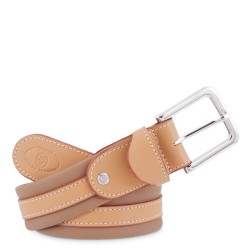 EL POTRO: CINTURON MUJER DE LONA Y PIEL 4536-BASE-MOCA