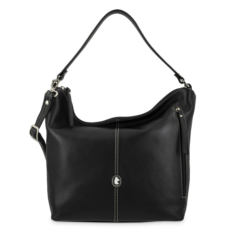 EL POTRO: BOLSO HOBO MUJER PIEL VACUNO TAMAÑO MEDIO/GRANDE 4009-NEW-ORIGEN-NEGRO