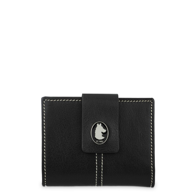 EL POTRO: CARTERA DE MUJER 10 CM EN PIEL VACUNO 4033-NEW-ORIGEN-NEGRA