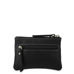 EL POTRO: MONEDERO DE 10 CM. DOS CREMALLERAS EN PIEL VACUNO 4036-NEW-ORIGEN-NEGRO