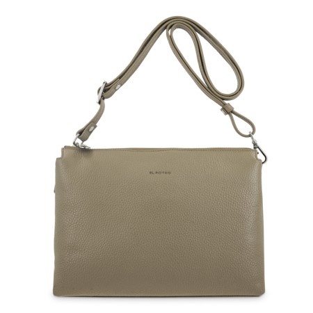 EL POTRO: BOLSO BANDOLERA DOBLE COMPARTIMENTO MUJER EN PIEL VACUNO 6515-IRIS-TOPO