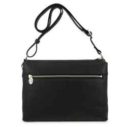 EL POTRO: BOLSO BANDOLERA DOBLE COMPARTIMENTO MUJER EN PIEL VACUNO 6515-IRIS-NEGRO