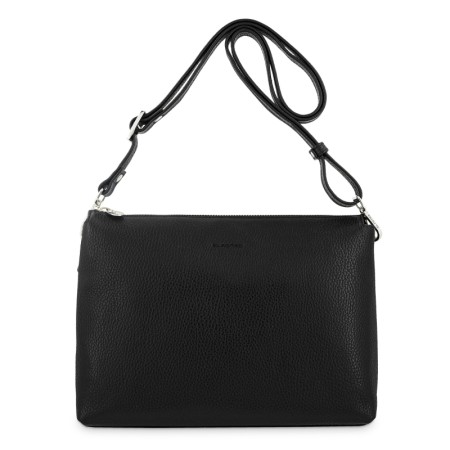 EL POTRO: BOLSO BANDOLERA DOBLE COMPARTIMENTO MUJER EN PIEL VACUNO 6515-IRIS-NEGRO