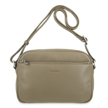 EL POTRO: BOLSO BANDOLERA MEDIANO DE 3 CREMALLERAS EN PIEL VACUNO 6505-IRIS-TOPO