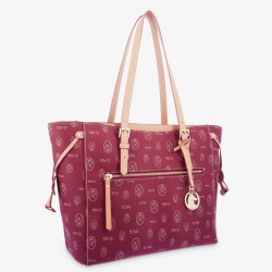 EL POTRO: BOLSO TOTE MUJER EN LONA Y PIEL 2259-VINTAGE-BURDEOS