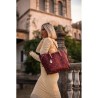 EL POTRO: BOLSO TOTE MUJER EN LONA Y PIEL 2259-VINTAGE-BURDEOS