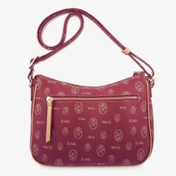 EL POTRO: BOLSO BANDOLERA MUJER EN LONA Y PIEL 2235-VINTAGE-BURDEOS