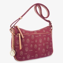 EL POTRO: BOLSO BANDOLERA MUJER EN LONA Y PIEL 2235-VINTAGE-BURDEOS