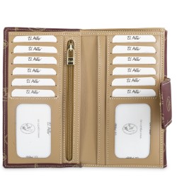 EL POTRO: CARTERA GRANDE MUJER EN LONA Y PIEL 2251-VINTAGE-BURDEOS