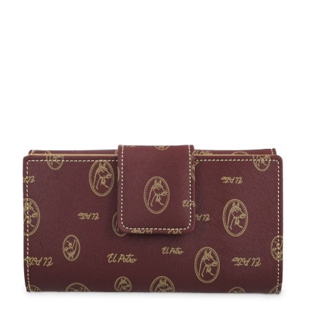 EL POTRO: CARTERA GRANDE MUJER EN LONA Y PIEL 2251-VINTAGE-BURDEOS