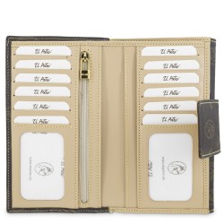 EL POTRO: CARTERA GRANDE MUJER EN LONA Y PIEL 2251-VINTAGE-MARRON