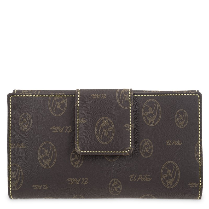 EL POTRO: CARTERA GRANDE MUJER EN LONA Y PIEL 2251-VINTAGE-MARRON