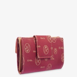 El Potro: Cartera mujer en lona y piel 14 cm. 2250-VINTAGE-BURDEOS
