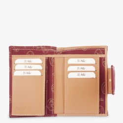 El Potro: Cartera mujer en lona y piel 14 cm. 2250-VINTAGE-BURDEOS