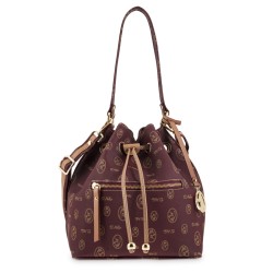 EL POTRO: BOLSO SACO MUJER EN LONA Y PIEL 2274-VINTAGE-BURDEOS