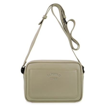 EL POTRO: BOLSO BANDOLERA PEQUEÑO DE PIEL VACUNO 6701-BARI-TAUPE