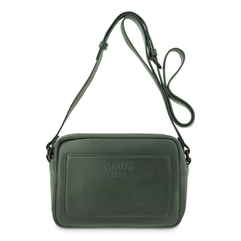 EL POTRO: BOLSO BANDOLERA PEQUEÑO DE PIEL VACUNO 6701-BARI-VERDE