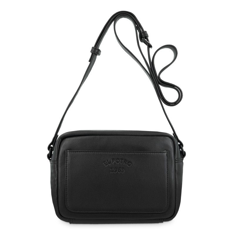 EL POTRO: BOLSO BANDOLERA PEQUEÑO DE PIEL VACUNO 6701-BARI-NEGRO