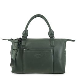 EL POTRO: BOLSO CESTA CON BANDOLERA DE PIEL VACUNO 6707-BARI-VERDE