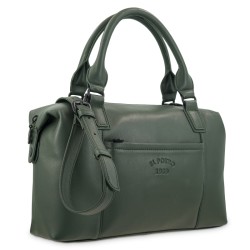 EL POTRO: BOLSO CESTA CON BANDOLERA DE PIEL VACUNO 6707-BARI-VERDE