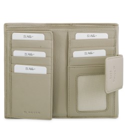 EL POTRO: CARTERA MUJER MEDIANA 16,5 CM. DE PIEL VACUNO 6711-BARI-TAUPE