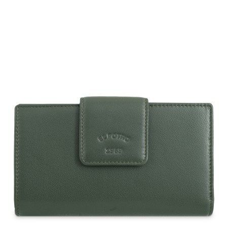 EL POTRO: CARTERA MUJER MEDIANA 16,5 CM. DE PIEL VACUNO 6711-BARI-VERDE