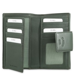 EL POTRO: CARTERA MUJER MEDIANA 16,5 CM. DE PIEL VACUNO 6711-BARI-VERDE