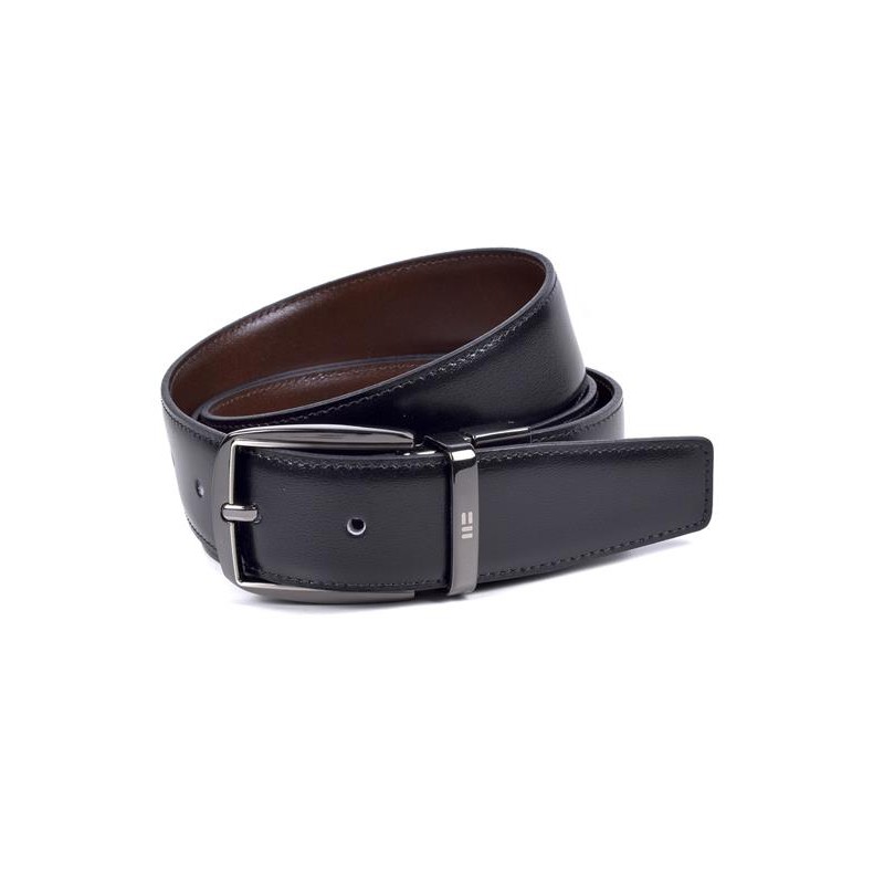 Miguel Bellido: Cinturón reversible de piel 32 mm. NEGRO-MARRÓN