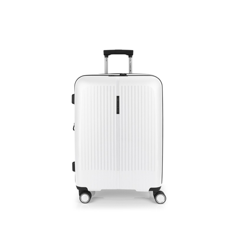 GABOL: MALETA MEDIANA DE POLIPROPILENO 4R 123946-BROOKLIN-BLANCA