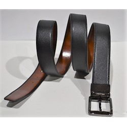 Miguel Bellido: Cinturón reversible negro/cuero