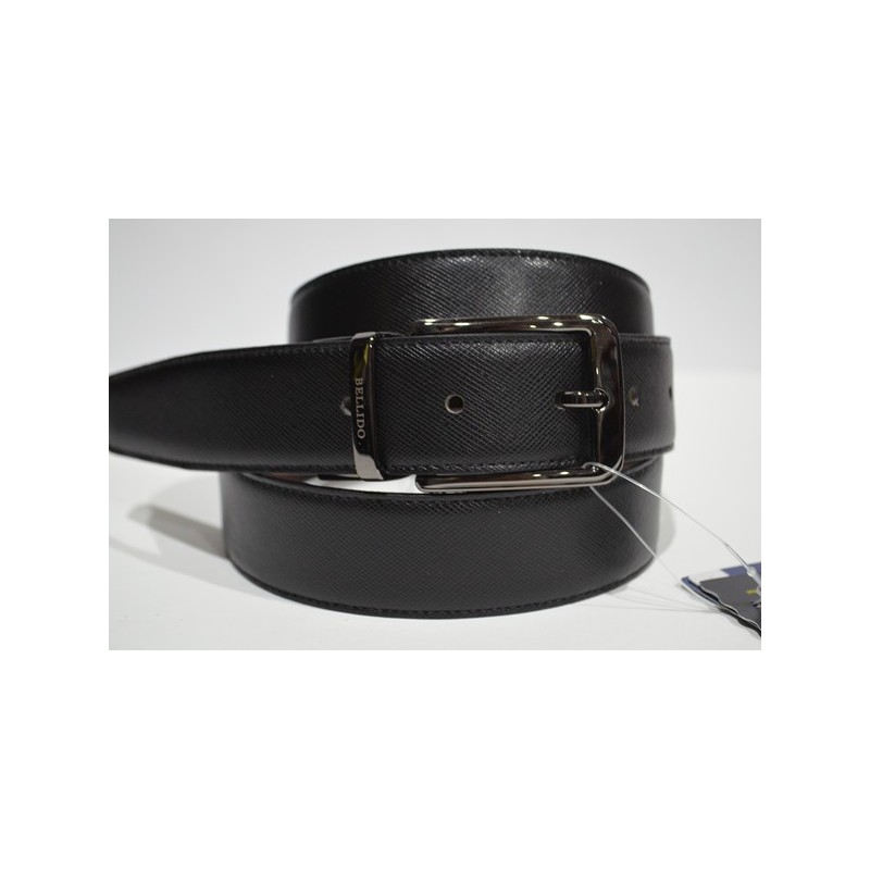 Miguel Bellido: Cinturón reversible negro/cuero