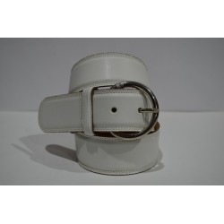 ROBERTO BELLIDO: Cinturón 4 cm. Blanco
