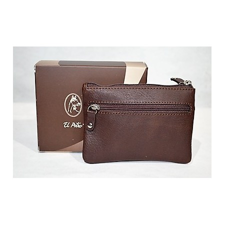 El Potro: Monedero de 3 cremalleras de piel
